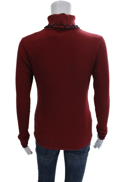 J Crew Womens Pullover Sweater Red Turtleneck Long Sleeve Size M