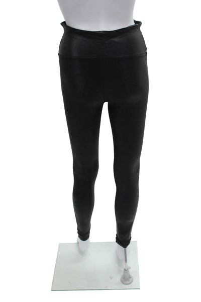 SPANX® Women Ankle Leggings Black Nylon Solid Size M