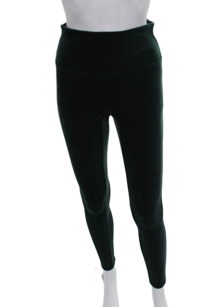 SPANX® Women Ankle Velvet Green Leggings Size M