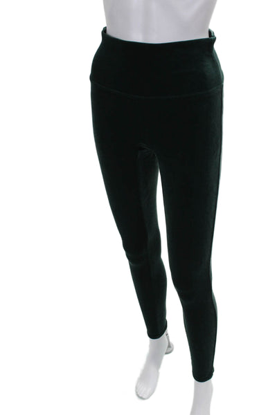 SPANX® Women Ankle Velvet Green Leggings Size M