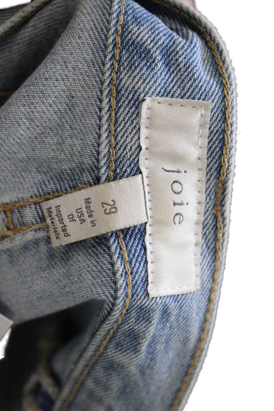 Joie Women Straight Jeans Blue Low Rise Zip Cotton Size 29