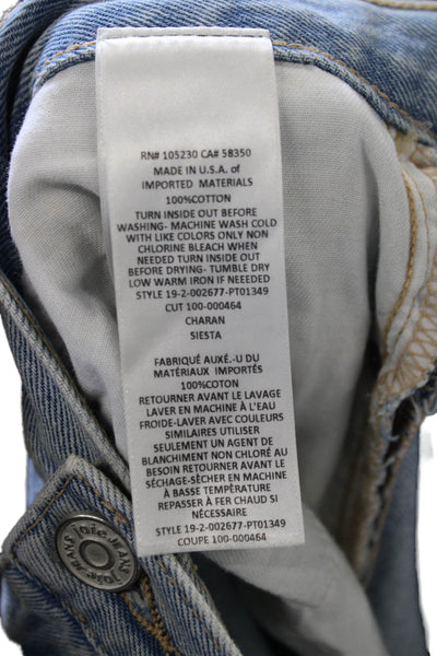 Joie Women Straight Jeans Blue Low Rise Zip Cotton Size 29