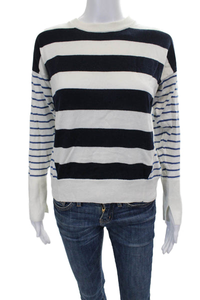 Joie Women Pullover Long Sleeve Striped Crewneck Multicolor Nautical Size S
