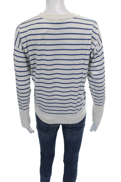 Joie Women Pullover Long Sleeve Striped Crewneck Multicolor Nautical Size S