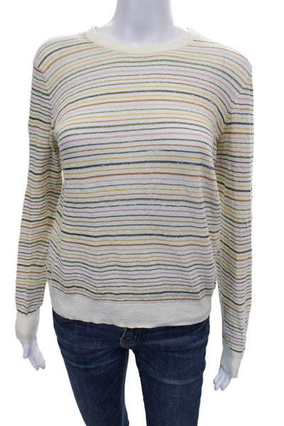 Joie Womens Striped Multicolor Pullover Sweater Long Sleeve Crew Neck Size S
