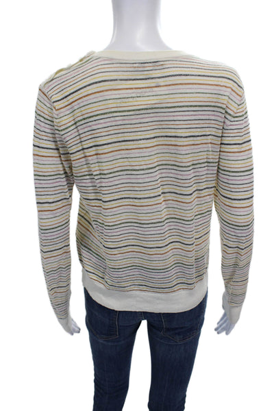 Joie Womens Striped Multicolor Pullover Sweater Long Sleeve Crew Neck Size S