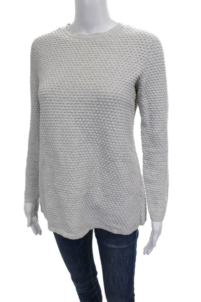COS Women Basic Gray Cotton Crew Neck Long Sleeve T-Shirt Size XS