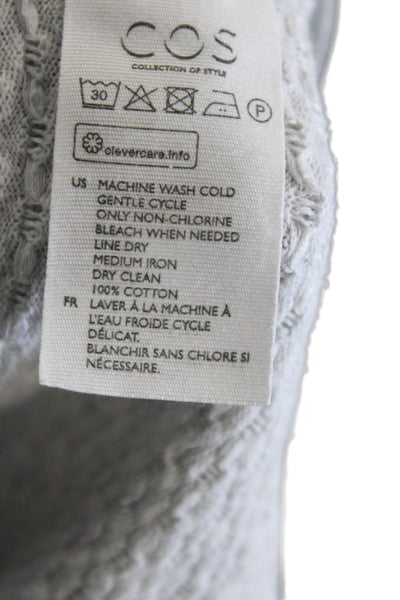 COS Women Basic Gray Cotton Crew Neck Long Sleeve T-Shirt Size XS