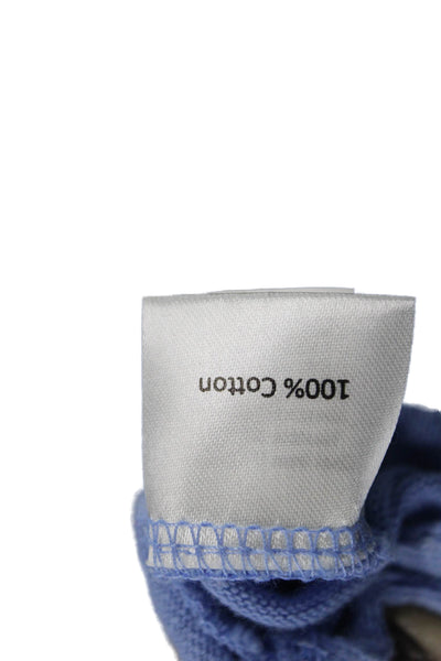 Peter Millar Mens Pullover Sweater Mock Neck Blue Cotton Long Sleeve Size M