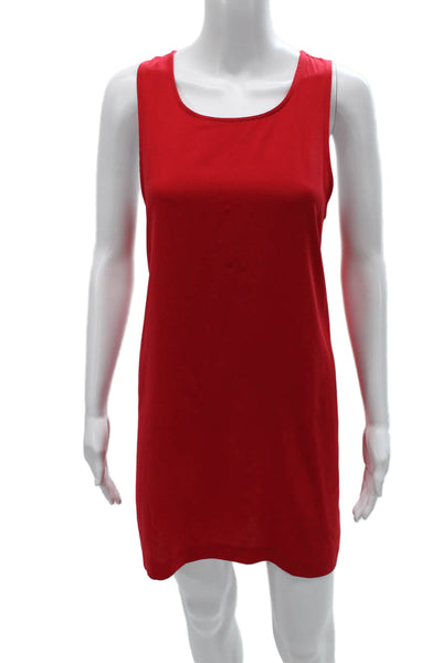 Leith Womens Red Tank Dress Sleeveless Scoop Neck Short Polyester Size M