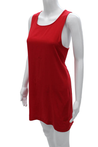 Leith Womens Red Tank Dress Sleeveless Scoop Neck Short Polyester Size M