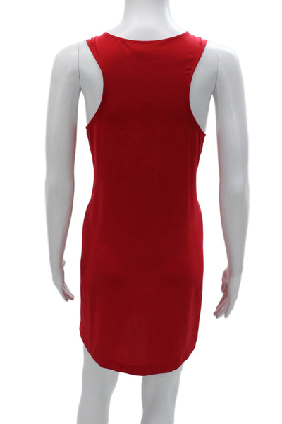 Leith Womens Red Tank Dress Sleeveless Scoop Neck Short Polyester Size M