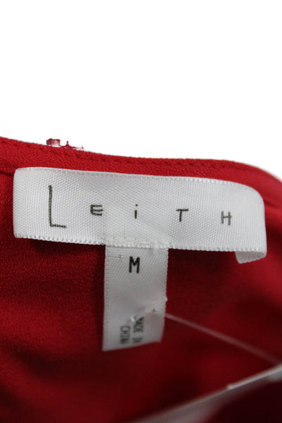 Leith Womens Red Tank Dress Sleeveless Scoop Neck Short Polyester Size M
