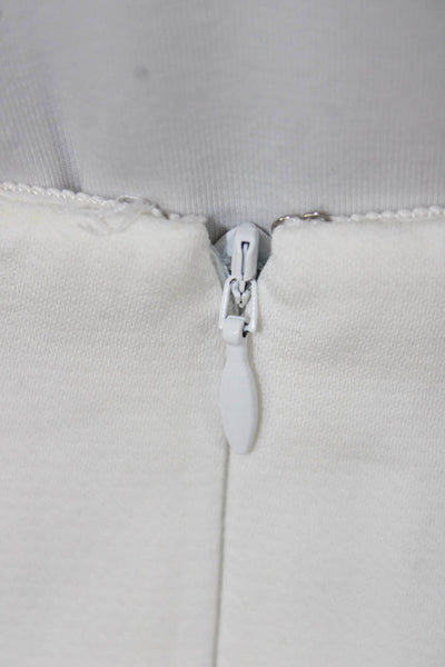 Club Monaco Womens Straight Pencil Skirt White Zip Cotton Size 8