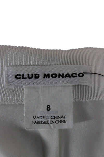 Club Monaco Womens Straight Pencil Skirt White Zip Cotton Size 8