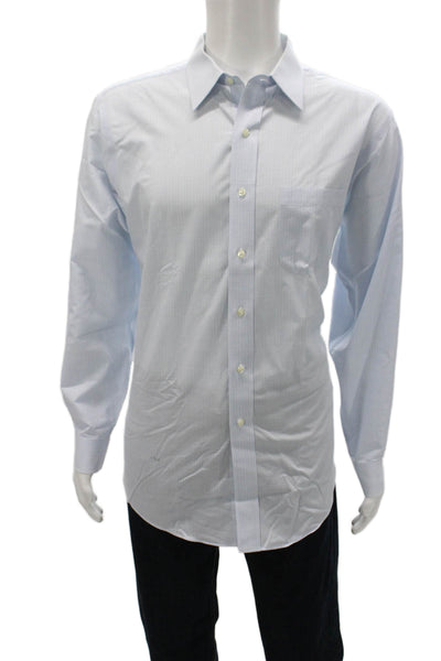 Brooks Brothers Mens Blue Check Supima Cotton Dress Shirt Size 16.5 34/35