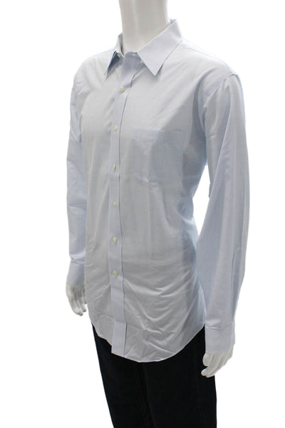 Brooks Brothers Mens Blue Check Supima Cotton Dress Shirt Size 16.5 34/35