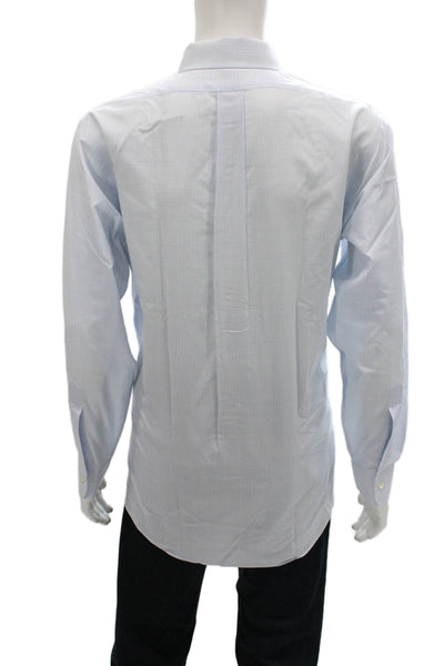 Brooks Brothers Mens Blue Check Supima Cotton Dress Shirt Size 16.5 34/35