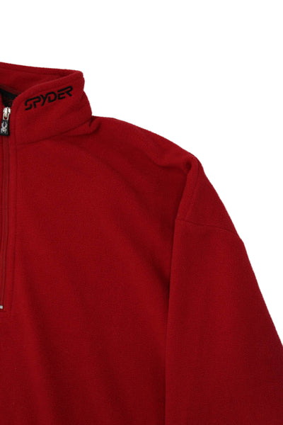 Spyder Boys Long Sleeve Quarter Zip Fleece Jacket Red Size 18-20