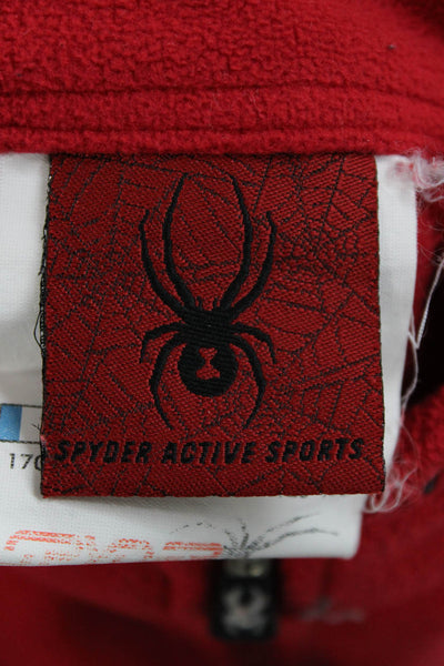 Spyder Boys Long Sleeve Quarter Zip Fleece Jacket Red Size 18-20