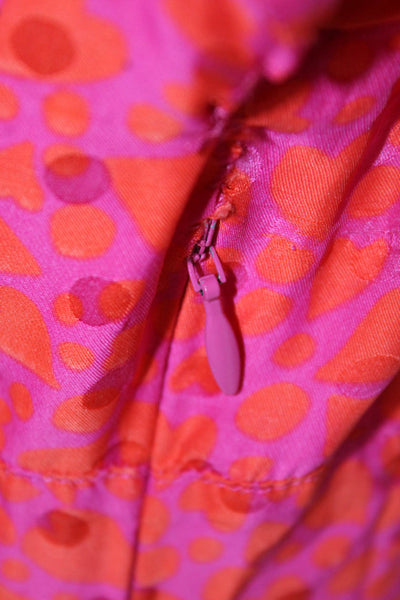 Tara Jarmon Womens Shirt Dress Pink Viscose Geometric Knee Length Size 36