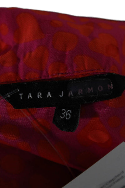 Tara Jarmon Womens Shirt Dress Pink Viscose Geometric Knee Length Size 36