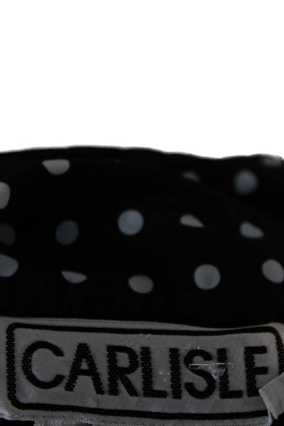 Carlisle Women Blue Cotton Collared Polka Dot Button-Up 3/4 Sleeve Basic Size M