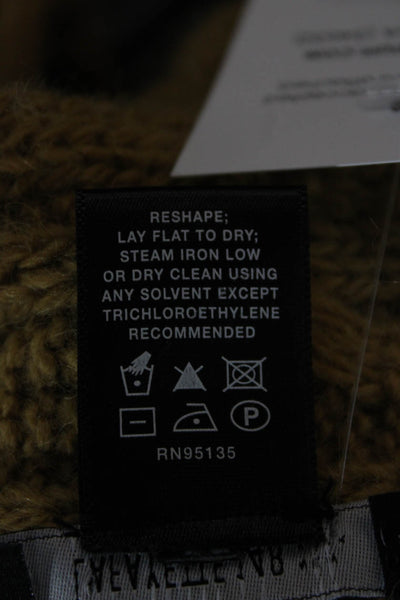 Lafayette 148 New York Women Cardigan Gold V Neck Virgin Wool Sleeve Size M