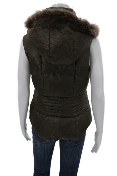 Belle Fare Womens Quilted Brown Vest Size M