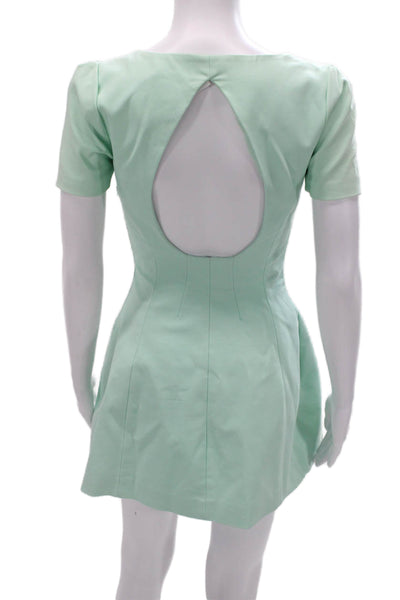 Style Stalker Womens Mini Dress Green Short Sleeve Polyester Blend Size 4