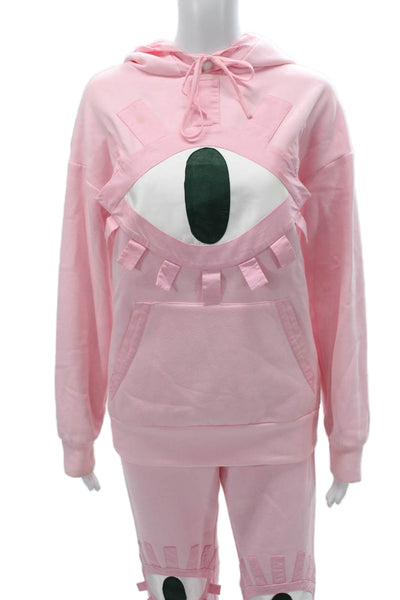 Neubyrne Women Sweatsuit Pink Pullover Polyester Long Sleeve Solid Size XS