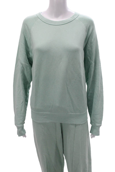 Splits59 Women Green Sweatsuit 100% Cotton Crew Neck Pullover Size S