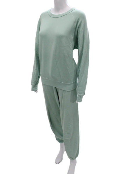 Splits59 Women Green Sweatsuit 100% Cotton Crew Neck Pullover Size S