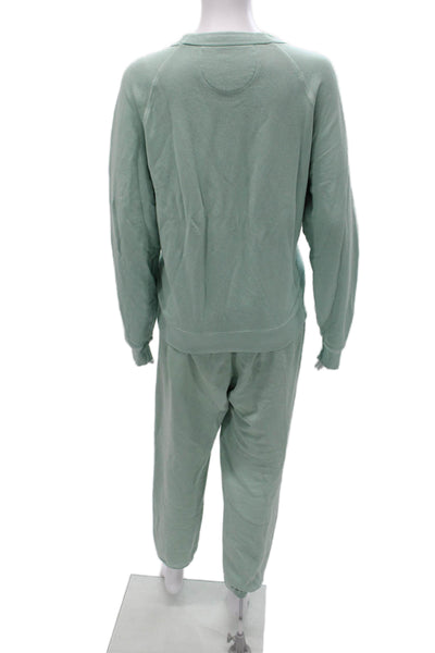 Splits59 Women Green Sweatsuit 100% Cotton Crew Neck Pullover Size S