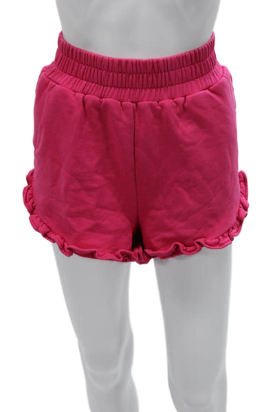 AMUR Women Sweat Shorts Pink Cotton Pull On Size S