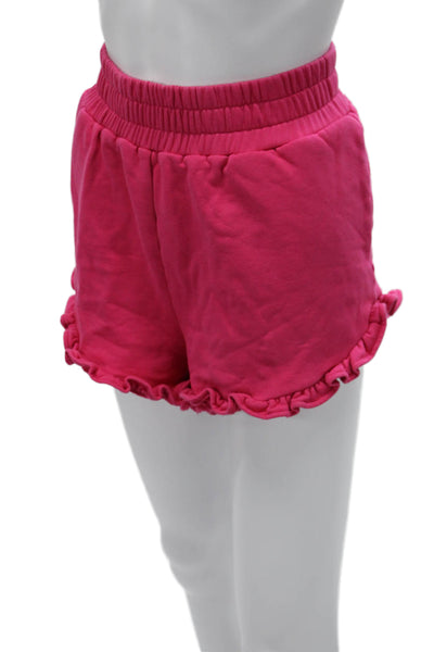 AMUR Women Sweat Shorts Pink Cotton Pull On Size S