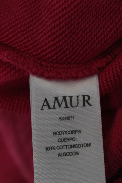 AMUR Women Sweat Shorts Pink Cotton Pull On Size S
