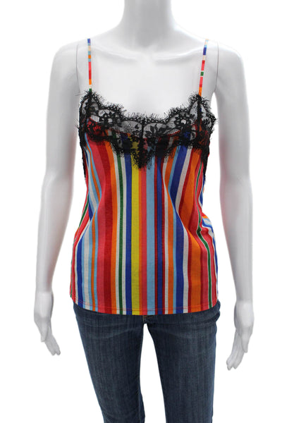 Zara Womens Camisole Multicolor Striped V-Neck Sleeveless Polyester Size M