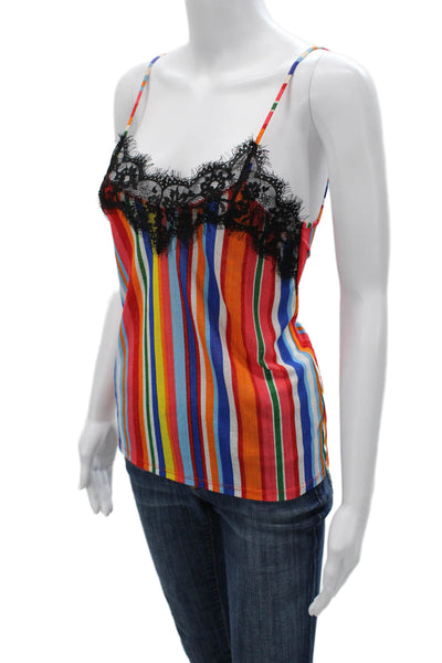 Zara Womens Camisole Multicolor Striped V-Neck Sleeveless Polyester Size M