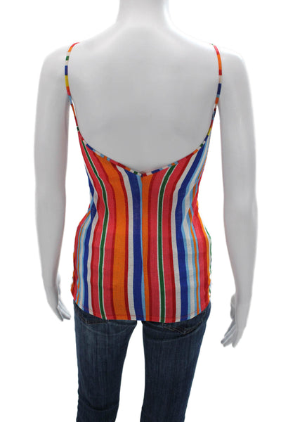 Zara Womens Camisole Multicolor Striped V-Neck Sleeveless Polyester Size M