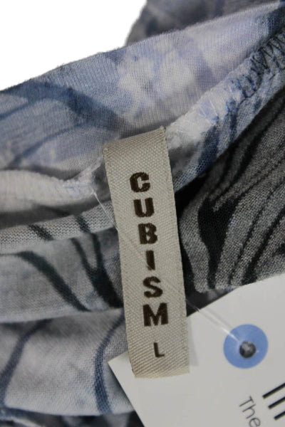 Cubism Womens Tunic Blouse Multicolor V Neck 3/4 Sleeve Rayon Fall Size L