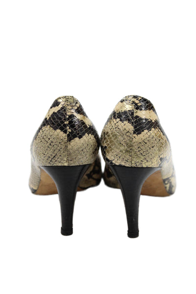 Via Spiga Womens Leather Animal Print Open Toe Heels Beige Size 6.5M