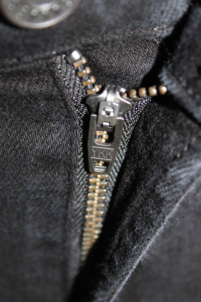 Agolde Womens Skinny Black Low Rise Jeans Button Fly Cotton Blend Size 27
