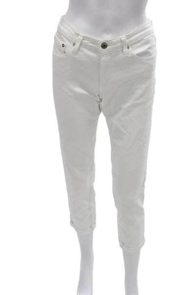 AG Adriano Goldschmied Women White Capri Jeans Size 29