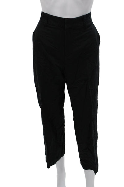 Vince Womens Cropped Black Pants Tencel Lyocell Zip Size 0