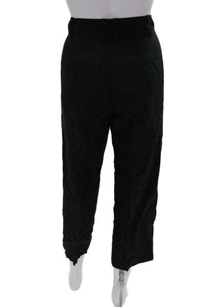 Vince Womens Cropped Black Pants Tencel Lyocell Zip Size 0