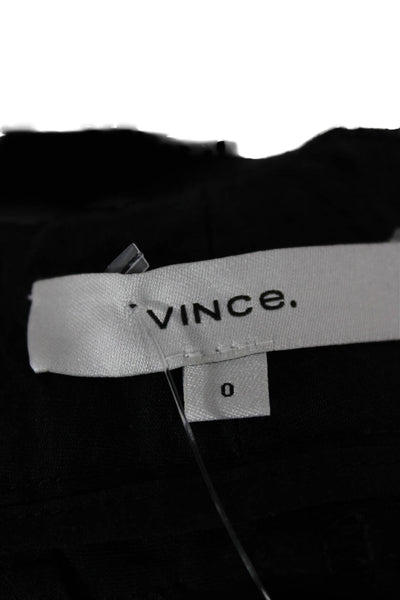 Vince Womens Cropped Black Pants Tencel Lyocell Zip Size 0