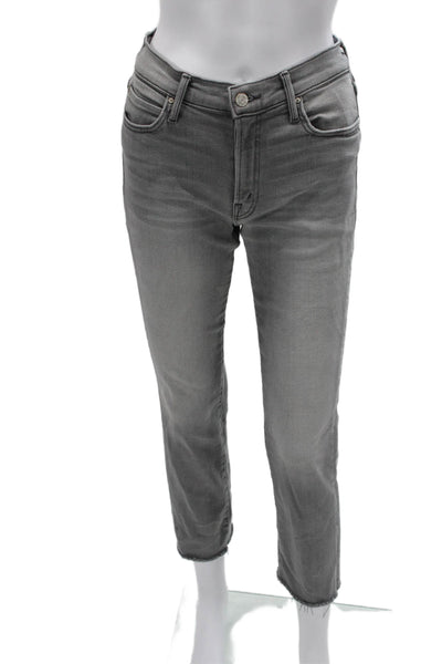 Mother Womens Cropped Jeans Gray Low Rise Cotton Zip Inseam 27 Size 27
