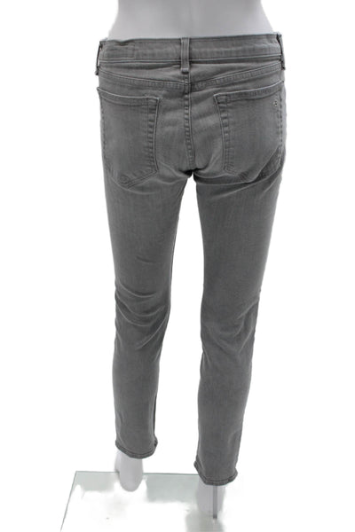 Rag & Bone Jean Womens Skinny Jeans Gray Cotton Mid Rise 28 Inseam Size 27