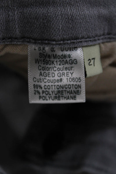 Rag & Bone Jean Womens Skinny Jeans Gray Cotton Mid Rise 28 Inseam Size 27